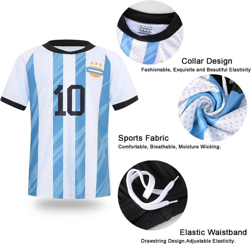 JVF Soccer Jerseys for Kids Boys Girls Youth for Sport Football Training Uniform Soccer Fans Shirt Gift Kit Set - Image 3